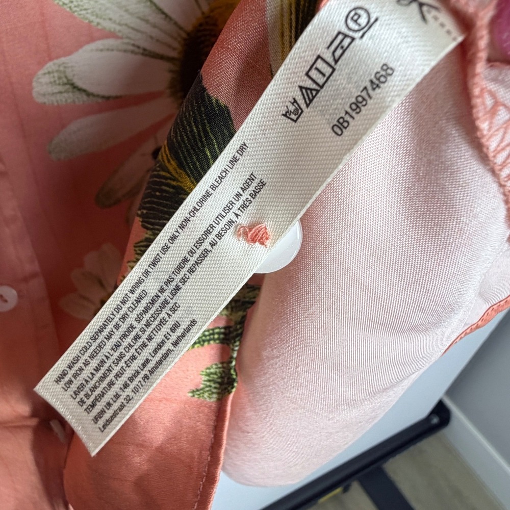Anthropologie LyreBird Neela Floral Silky Blouse Pajama Top NWT Nancy's Blushes - Picture 13 of 14